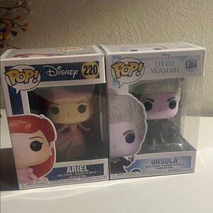 Funko Disney Ariel and Ursula Figures - Red and Purple